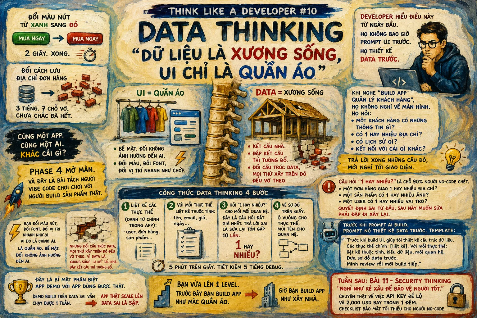 Think Like a Developer #10: Data Thinking - "Dữ liệu là xương sống, UI chỉ là quần áo"