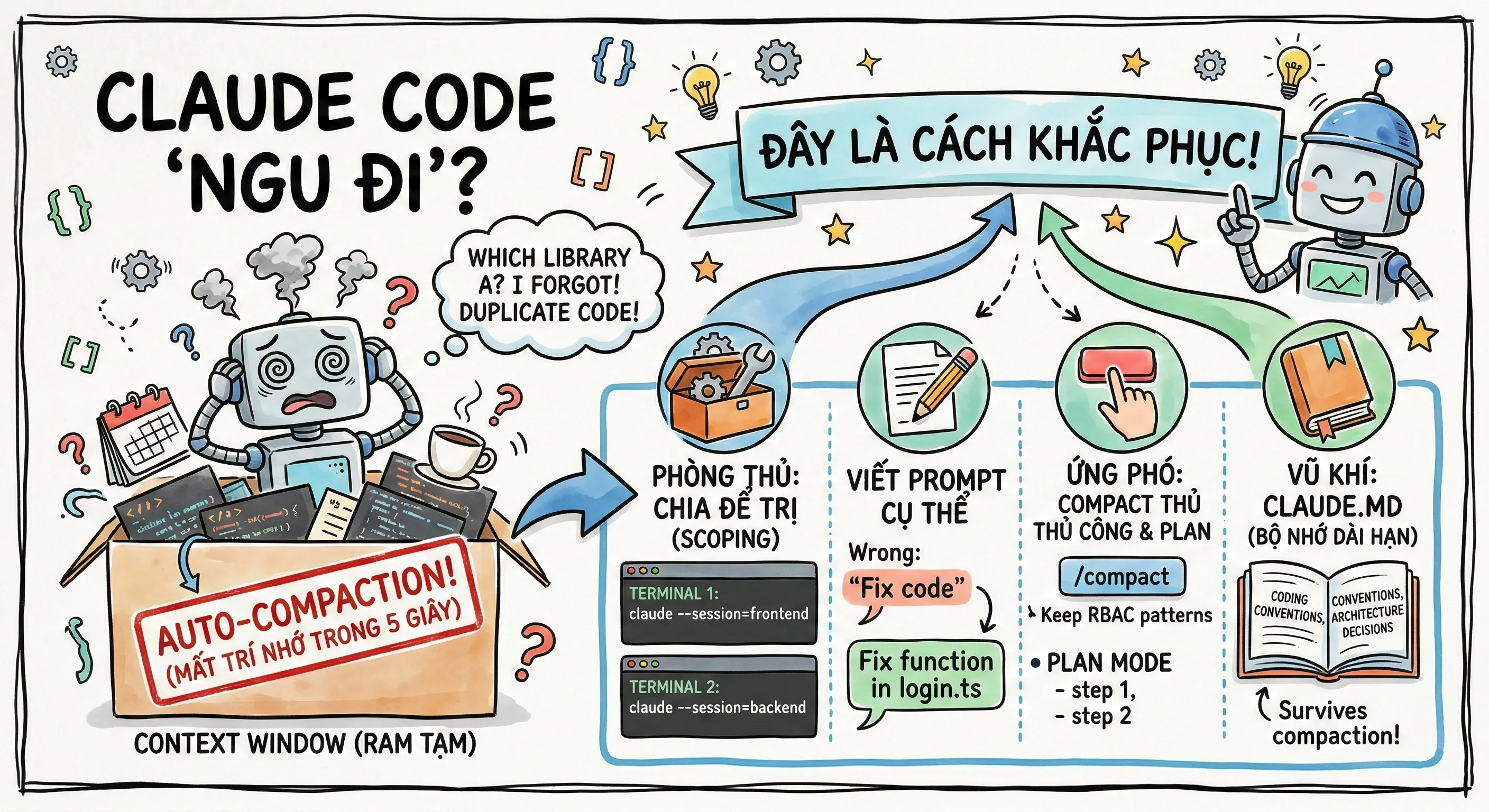 Claude Code "Ngu Đi" Giữa Chừng? Đây Là Lý Do Và Cách Khắc Phục